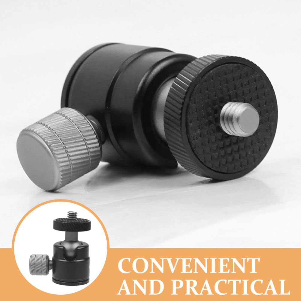 UKCOCO Ball Head Tripod Mount - 360° Swivel Camera Tripod Adapter with Quick Release Clamp for DSLR Cameras, Camcorders, Spotting Scopes (Black) - Perfect for Outdoor Photography, Travel Vlogging & Wildlife Shooting