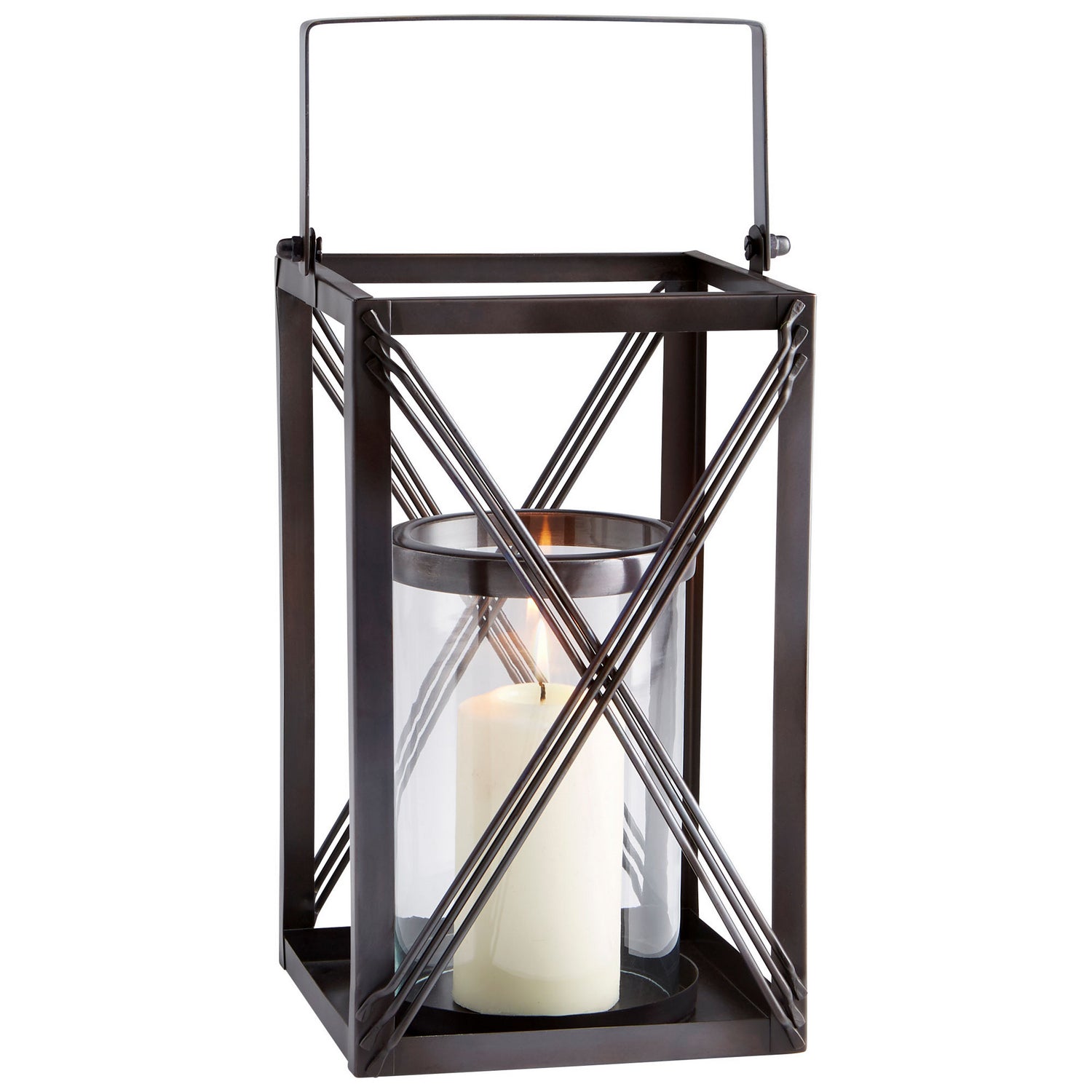 Cyan Design 10180 Ashbrook Large Dark Copper Candle Holder - Elegant Home Decor for Dining Table, Wedding Centerpiece & Fireplace Mantel