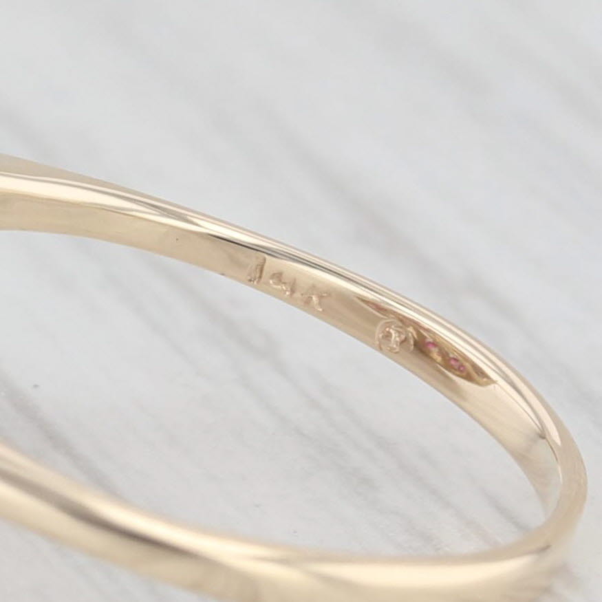 0.49ctw Genuine Ruby & Diamond Knot Ring in 14k Yellow Gold - Size 4.5 - Elegant Cocktail Ring for Women - Perfect for Weddings, Anniversaries & Special Occasions