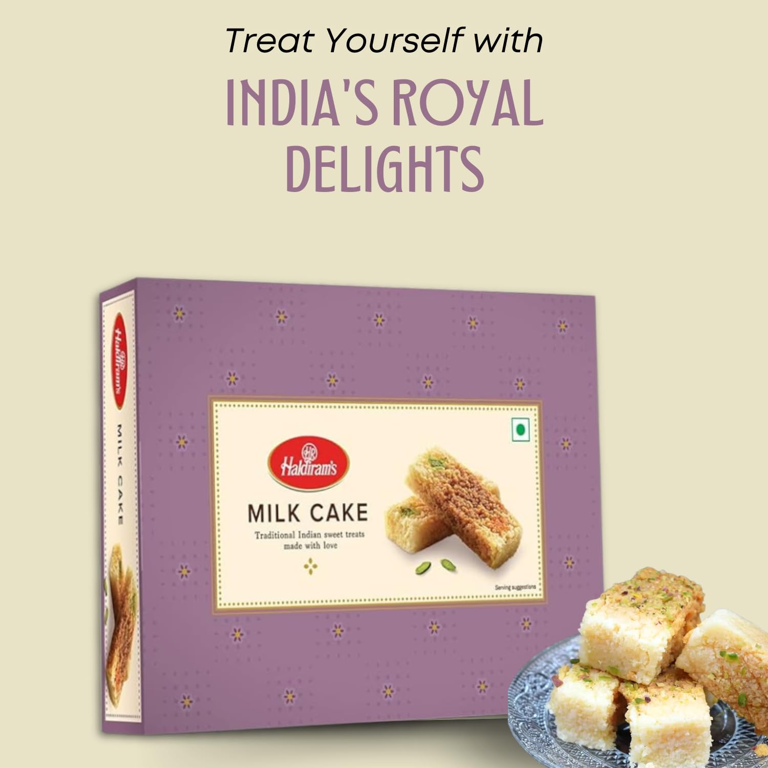 Haldiram's Premium Milk Cake 200g | Authentic Indian Mithai | Rich & Creamy Traditional Sweet | Handcrafted Fresh Doodh Sweet | Gift Box for Diwali, Holi & Festivals | Perfect for Gifting, Dessert & Tea Time Snacks