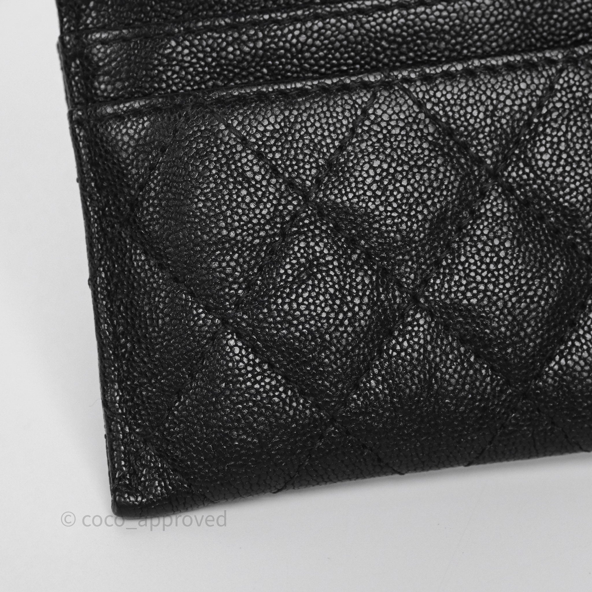 Chanel Boy Card Holder in Black Quilted Caviar Leather with Aged Gold Hardware - Luxury Wallet for Women, Perfect for Everyday Use and Gift Giving