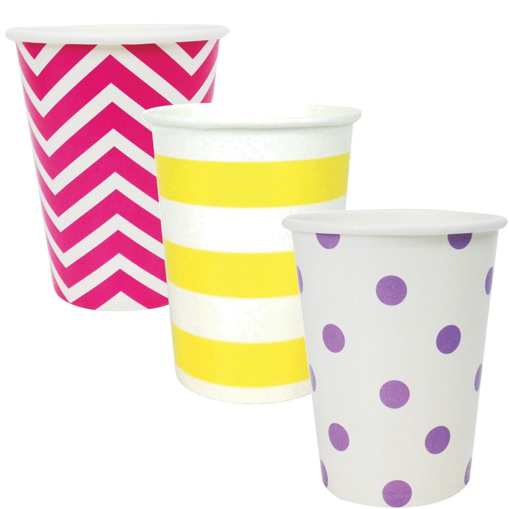 Just Artifacts 10 oz Disposable Paper Cups - 36 Pack Fairy Tale Design - Perfect for Birthday Parties, Baby Showers & Holiday Celebrations
