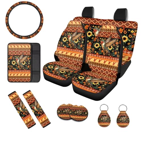 Orange and Black - Hummingbird Flower Aztec