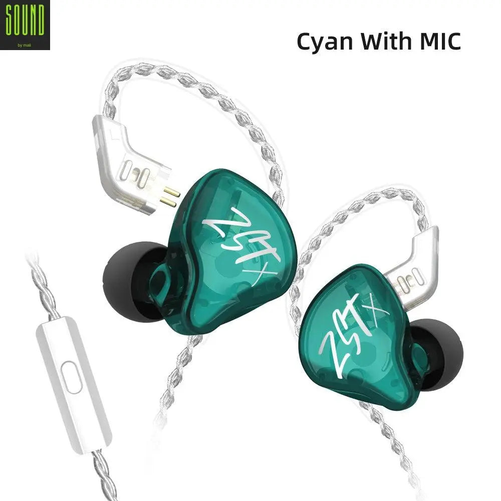 KZ ZST X Hybrid 1BA + 1DD HiFi In-Ear Headphones with Detachable Cable for Audiophiles, Musicians, and Gamers - Perfect for Studio Recording, Gaming, and Travel Use
