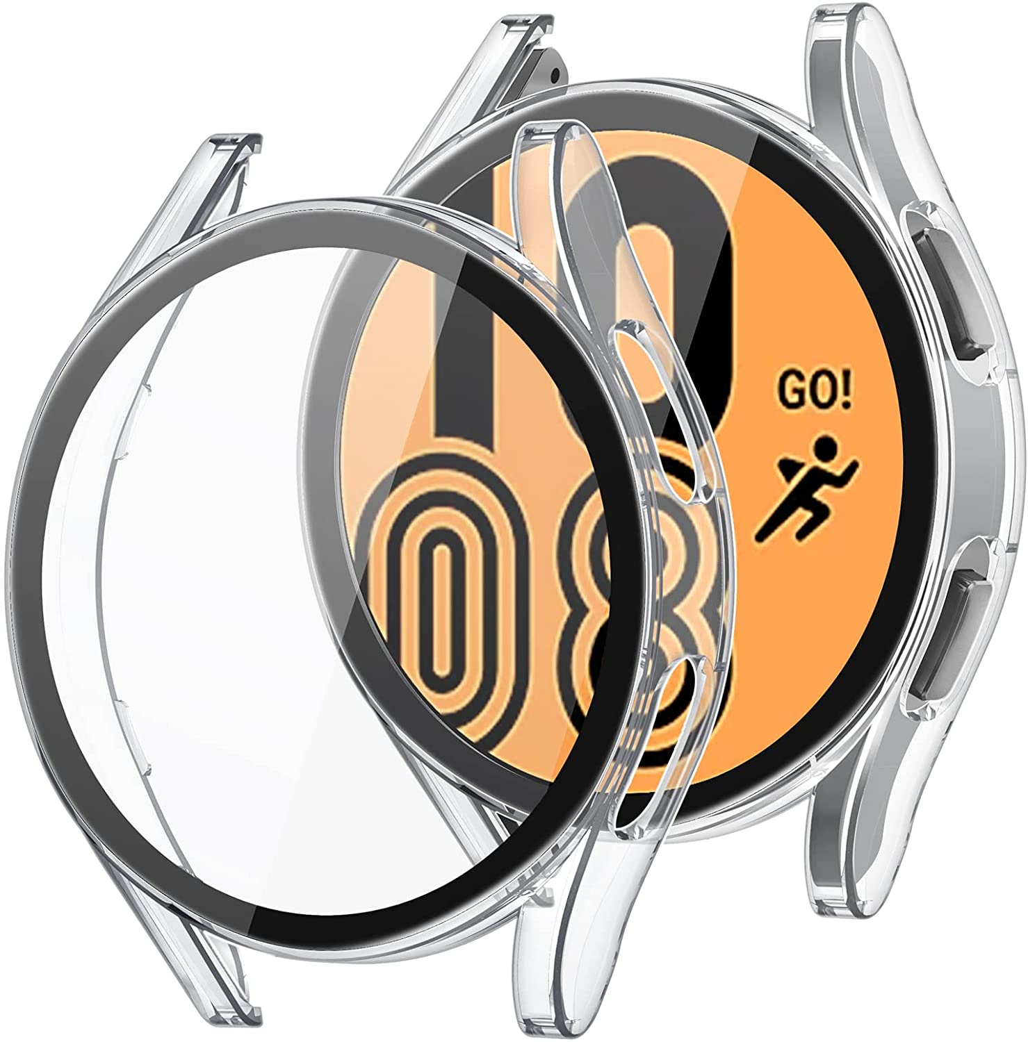 Samsung Galaxy Watch Case with Tempered Glass Screen Protector - Durable Protective Cover for Samsung Galaxy Watch 4/5/6 - Perfect for Workouts, Running & Outdoor Activities