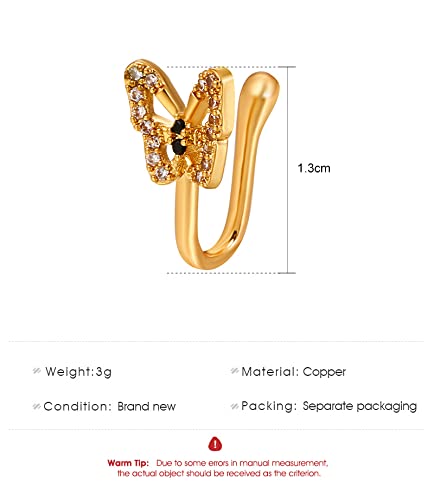 9-Piece Faux Nose Rings Set - Non-Piercing Clip-On Nose Cuff Jewelry for Women & Men - Gold Fake Nose Ring Pack - Perfect for Costumes, Parties and Gifts