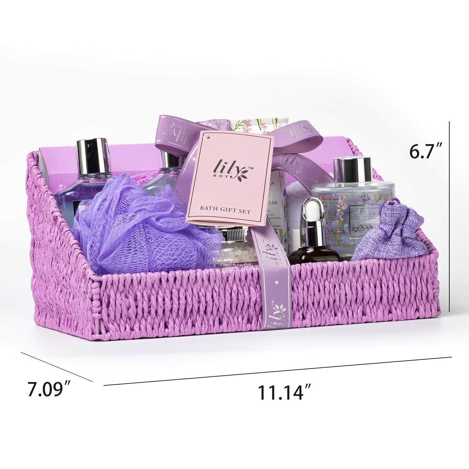 Lavender Spa Gift Set for Women - Relaxing Bath & Body Gift Basket with Essential Oils, Bath Bombs & More - Perfect for Valentine's Day, Mother's Day, Birthday & Christmas Gifts - Ideal for Home Spa Nights, Self-Care Routines & Pampering Mom