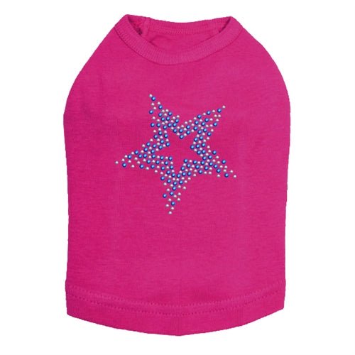 Blue Star Rhinestone Tank Top for Women - Sparkling Party Tops in Multiple Colors - Perfect for Night Out, Club Wear, and Special Occasions