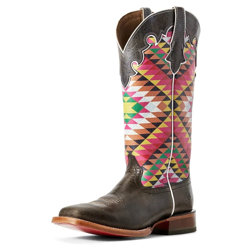 Ariat Men's Iron Grey Aztec Square Toe Western Boots - Durable Cowboy Boots for Riding, Work & Country Style