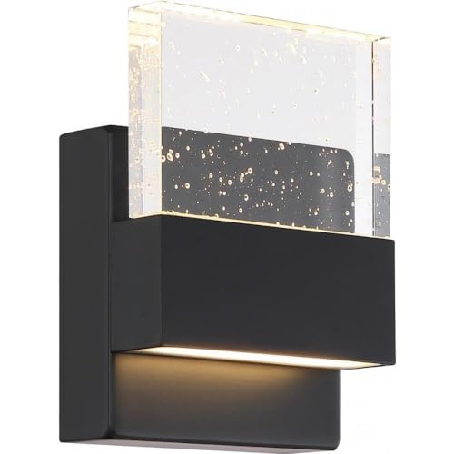 Matte Black Finish with Seeded Glass