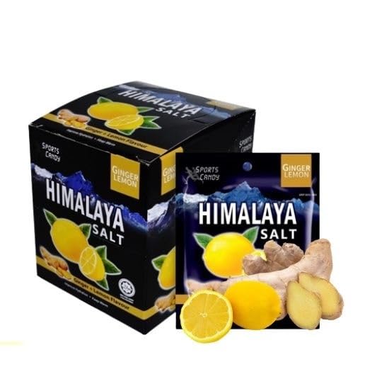 Himalayan Pink Salt Candy - Ginger Lemon Flavor (12-Pack) | Natural Energy Boost for Hiking, Travel & Workouts