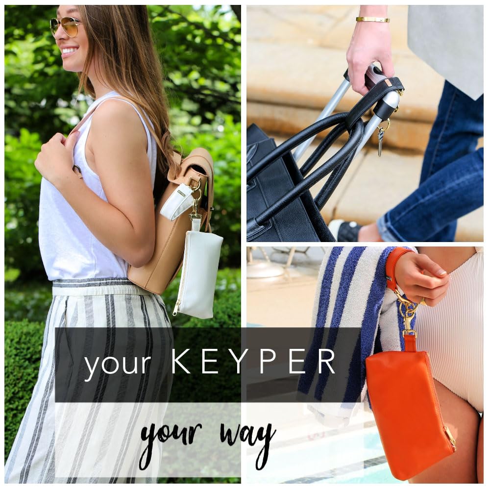4-Piece Wristlet Keychain Set - Women's Faux Leather Wristlet Bracelet & 3 Stylish Clutch Purses | Fashion Handbags for Everyday Use, Parties & Date Nights