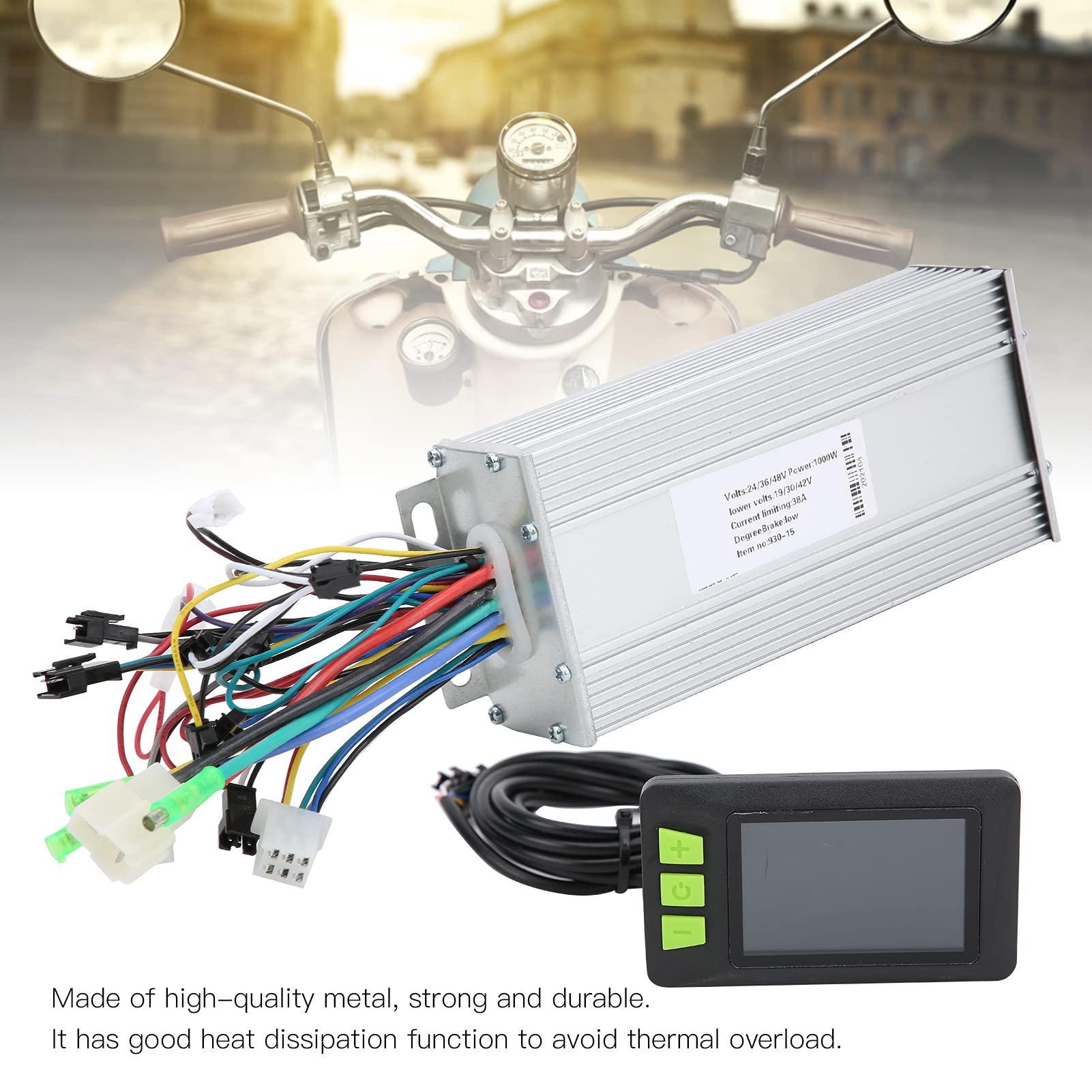 36V/48V 1000W Brushless Motor Speed Controller with LCD Display - Compatible with Electric Scooters & Bikes (22.5mm/0.9in Handlebars) - Perfect for Commuting, Off-Road Adventures & DIY E-Bike Projects