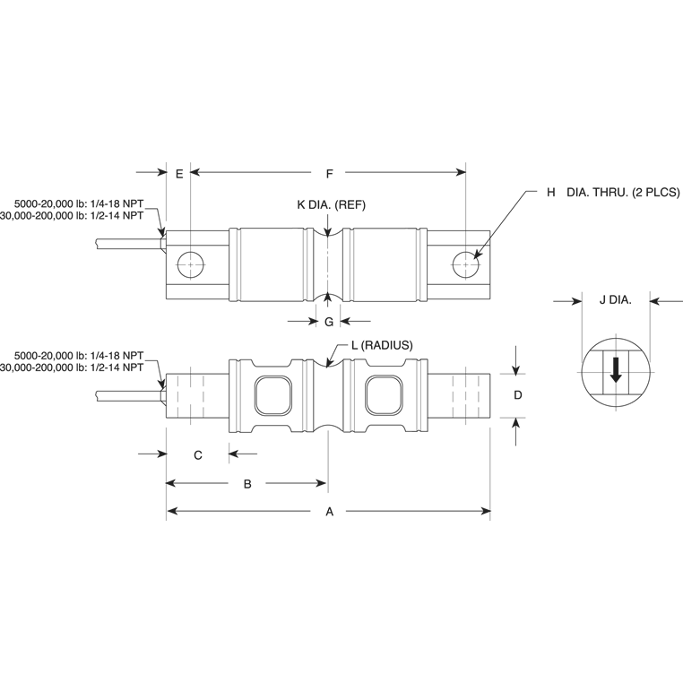 Rice Lake RL72020 MLC Coated Alloy Steel Double Ended Beam Load Cell - High Precision Industrial Weighing for Truck Scales & Conveyor Systems