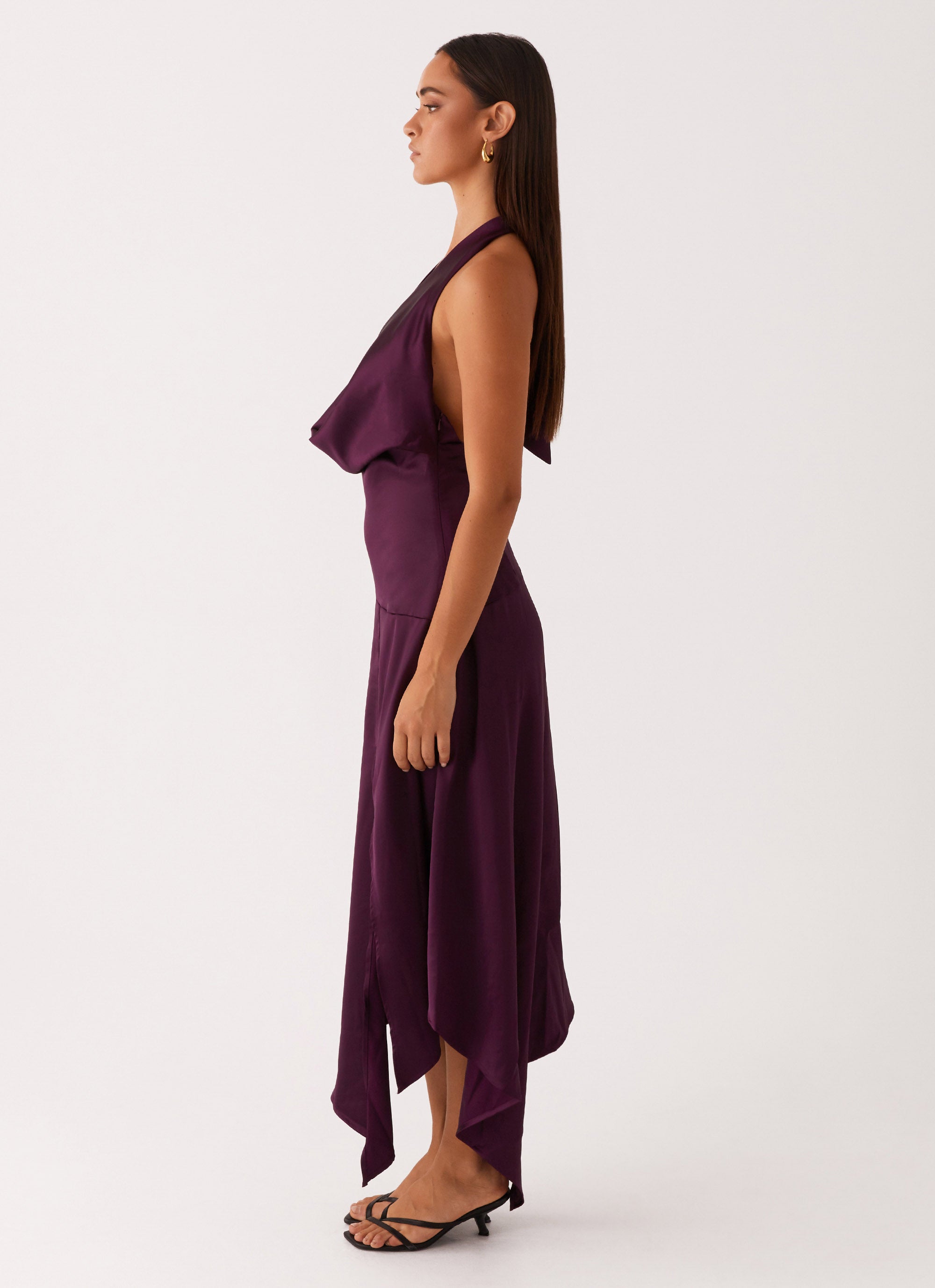 Boulevard Midi Dress - Elegant Plum Flowy Dress for Women | Perfect for Casual Outings, Date Nights & Summer Events