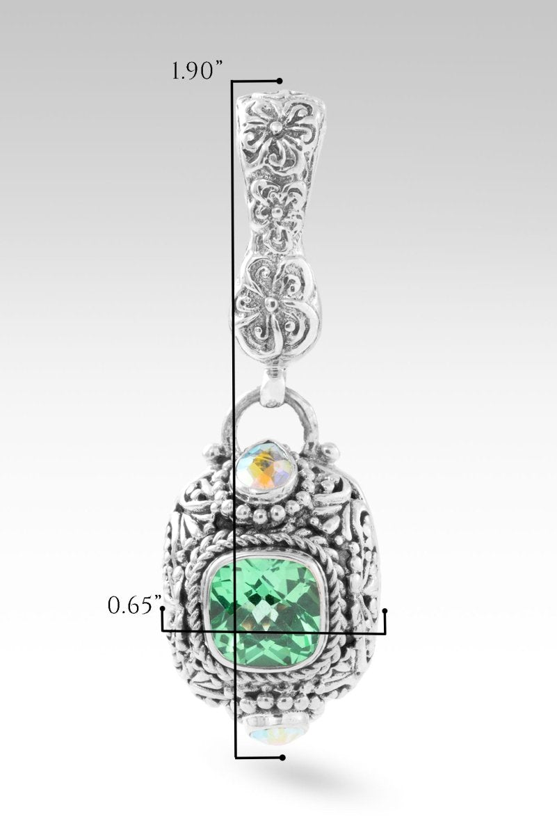Bloom Beyond Boundaries Pendant™ - Green Lab-Created Sapphire & Mercury Mist™ Mystic Topaz Necklace | Elegant Jewelry for Women, Perfect Gift for Anniversary, Birthday & Special Occasions
