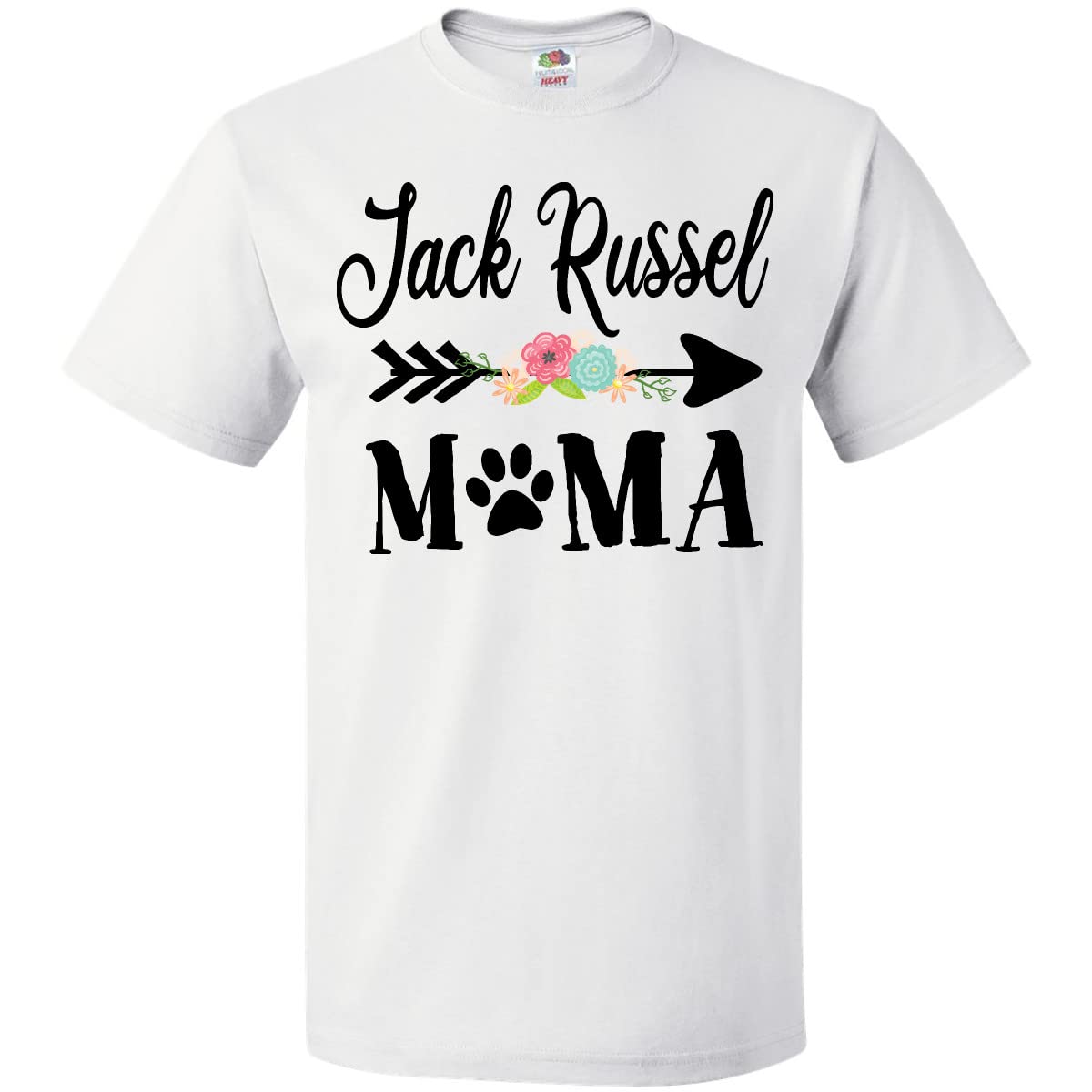 Inktastic Jack Russel Mama with Flowers and Arrow Graphic T-Shirt - Cute Dog Lover Tee for Women, Casual Wear & Mother's Day Gifts