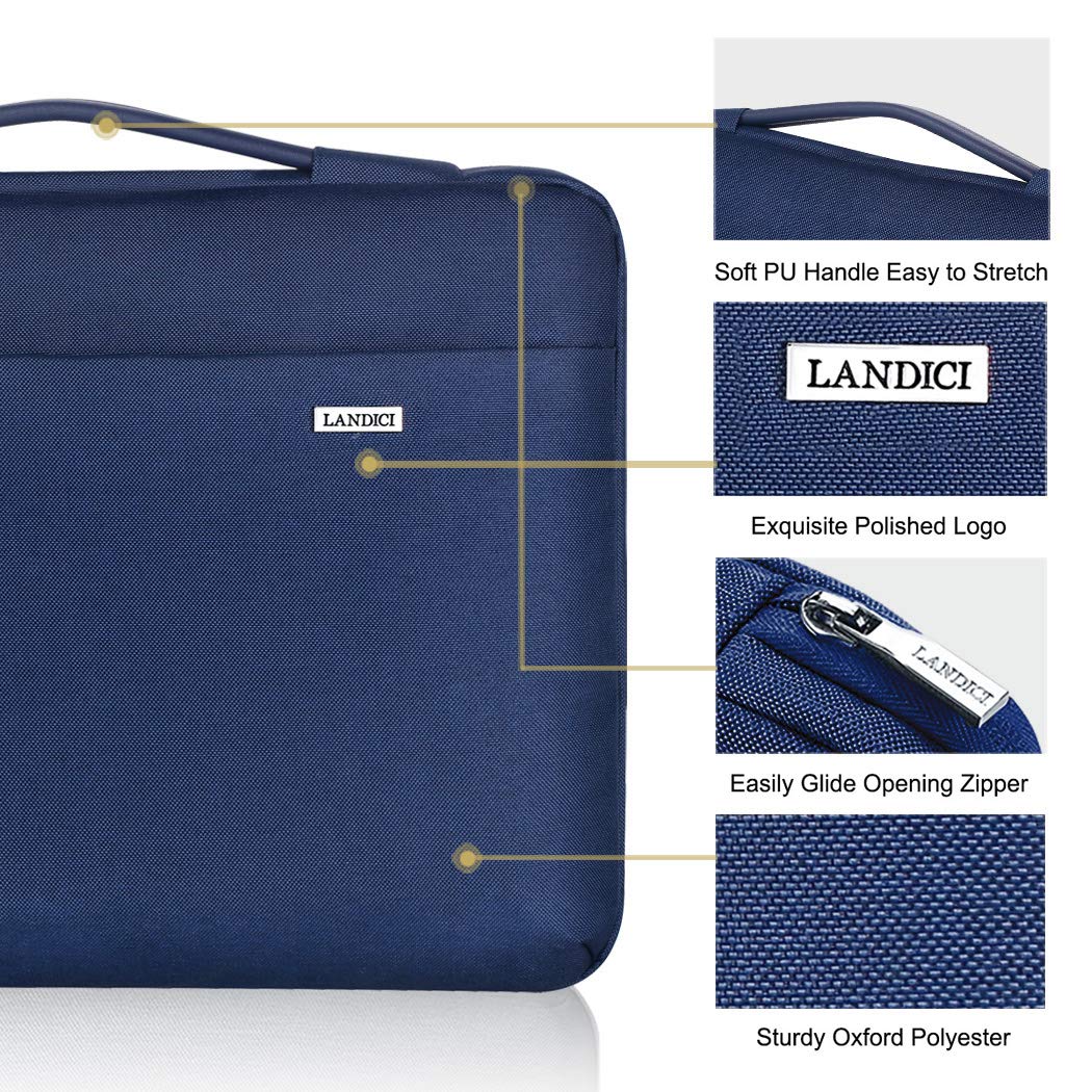 LANDICI 15.6-16 Inch Laptop Sleeve Case - Waterproof & Shockproof Protective Cover for MacBook Air 15, MacBook Pro 15/16 (2021), Dell, Lenovo, HP, Acer, Samsung Notebooks - Perfect for Travel, Office & School Use (Blue)