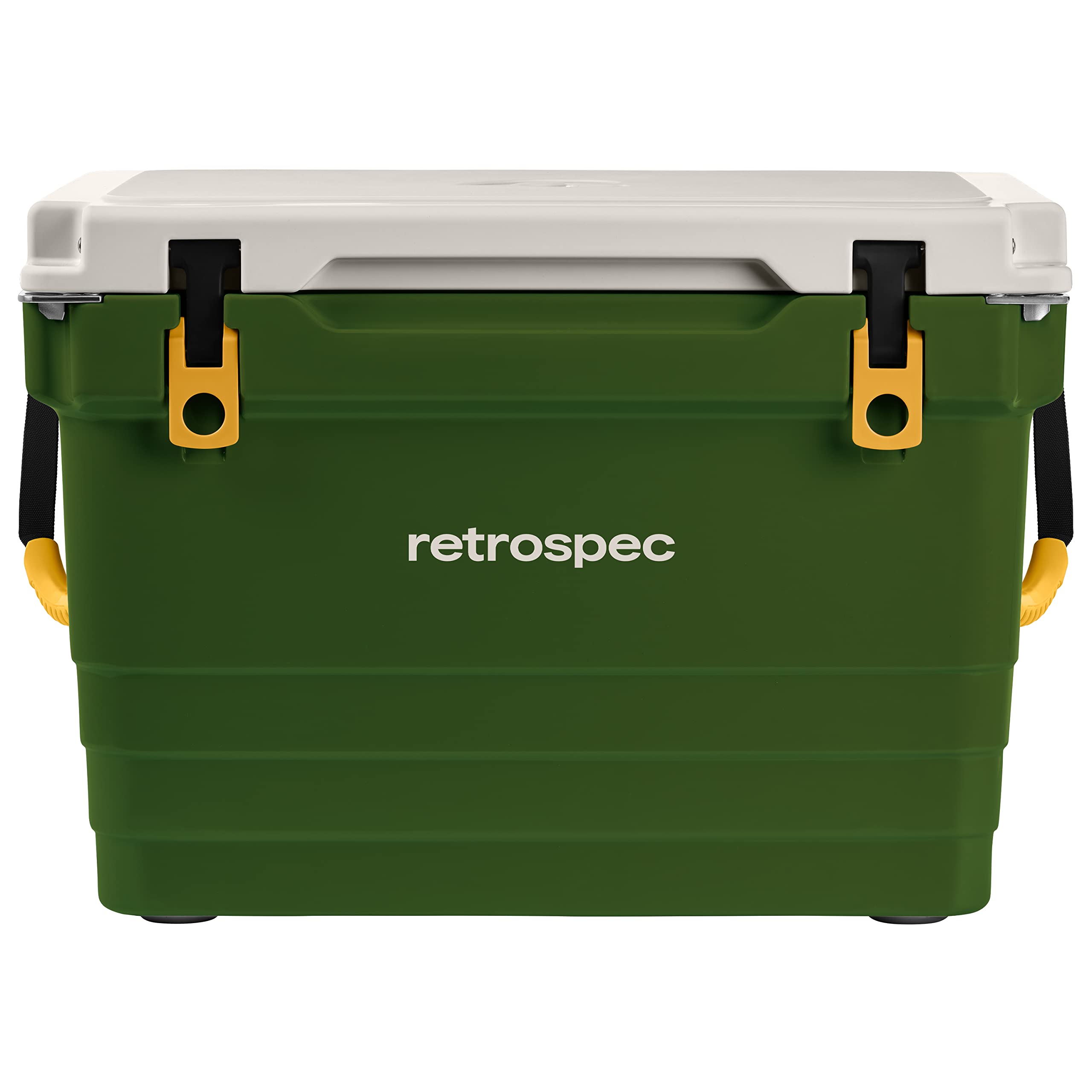 Retrospec Palisade Rotomolded Cooler - 25/45/65qt Fully Insulated Ice Chest with Built-in Bottle Opener | Heavy-Duty Portable Cooler for Beach, Camping, Travel & Tailgating | Includes Tie-Down Slots & Dry Storage Basket | Perfect for Outdoor Adventures, Picnics & Road Trips