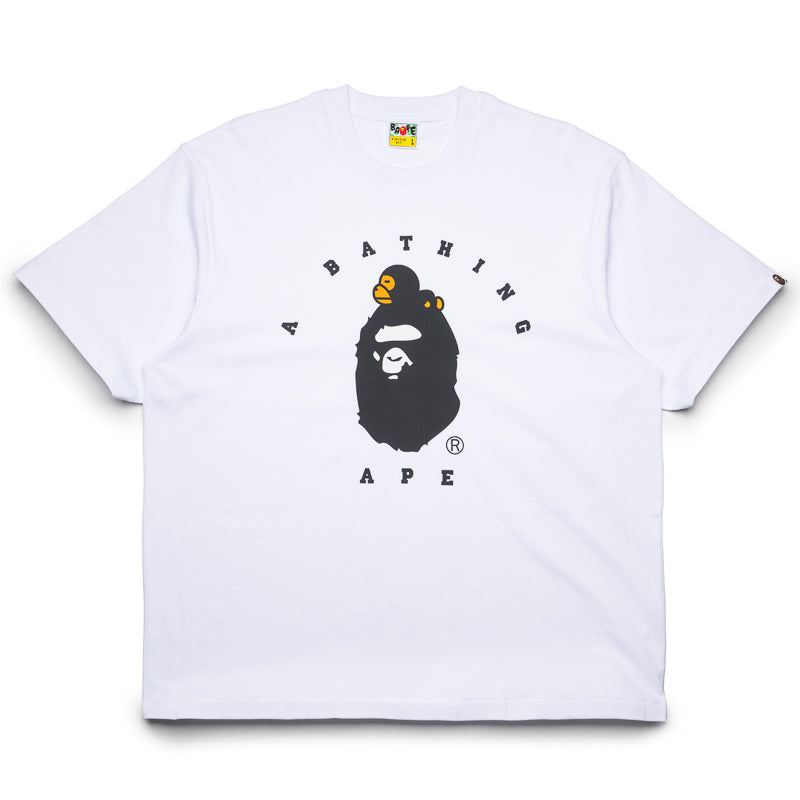 BAPE Milo College T-Shirt for Men - White Cotton Streetwear Tee - Perfect for Casual Wear & Street Style Outfits