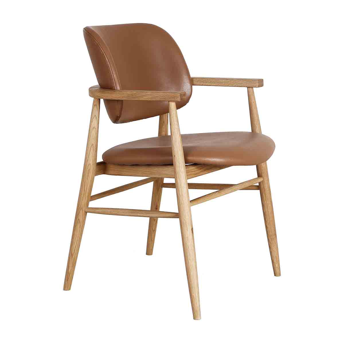 Premium Aura Leather Dining Chair - Solid Oak Wood Frame - Modern & Comfortable for Kitchen, Dining Room, Restaurant - Free Shipping