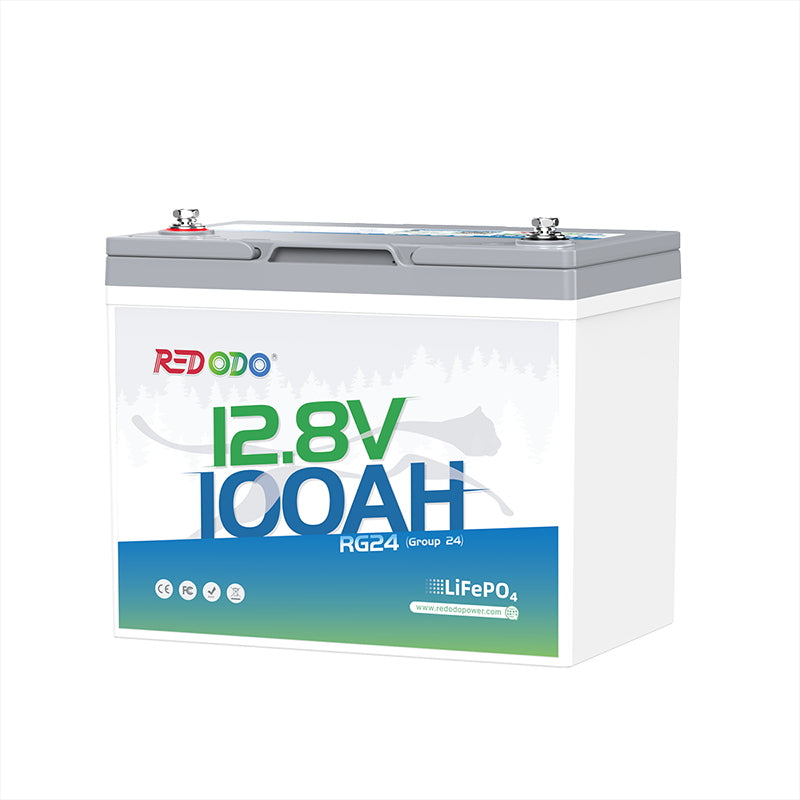 Redodo 12V 100Ah Group 24 Deep Cycle LiFePO4 Lithium Battery - Best for RV, Marine, Solar & Off-Grid Power | Long-Lasting Rechargeable Battery for Home, Camping, Boats & More