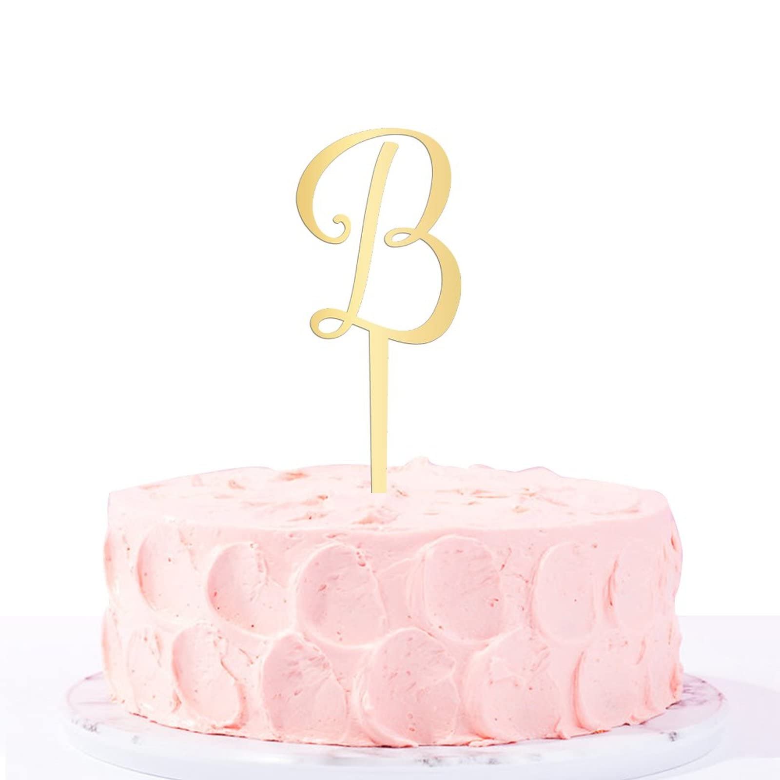 Gold Glitter Letter B Cake Topper - Personalized Acrylic Birthday & Wedding Cake Decoration - Rustic Party Supplies for Birthdays, Weddings & Special Celebrations