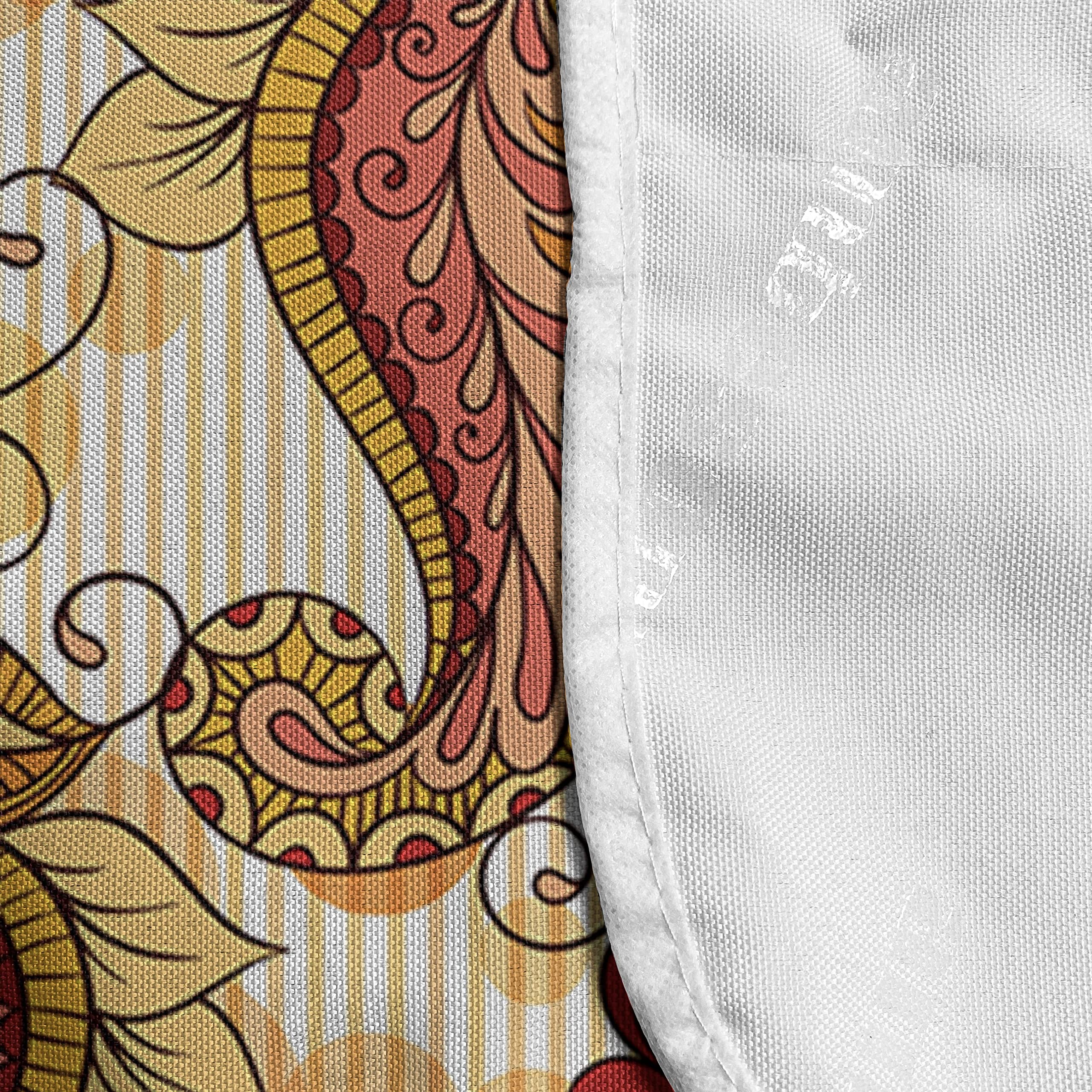 Ambesonne East Microwave Oven Cover - Traditional Paisley Floral Design, Waterproof Kitchen Organizer with Pockets, 36