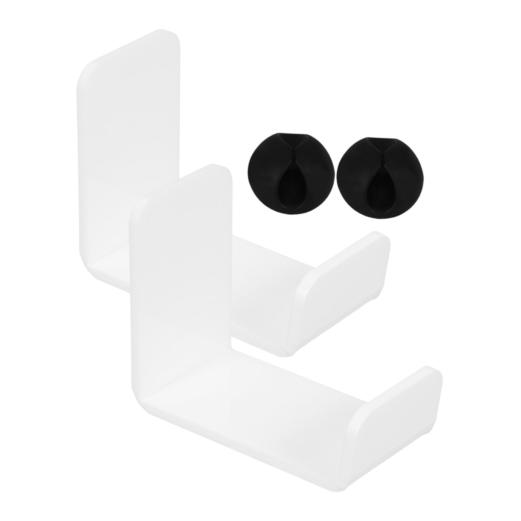 Veemoon 2-Pack White Headphone Stand Holder - Wall Mount & Desk Mount Earphone Hanger Bracket for Home, Office, Gaming Setup (Perfect for Organizing Headphones, Headsets, and Earbuds)