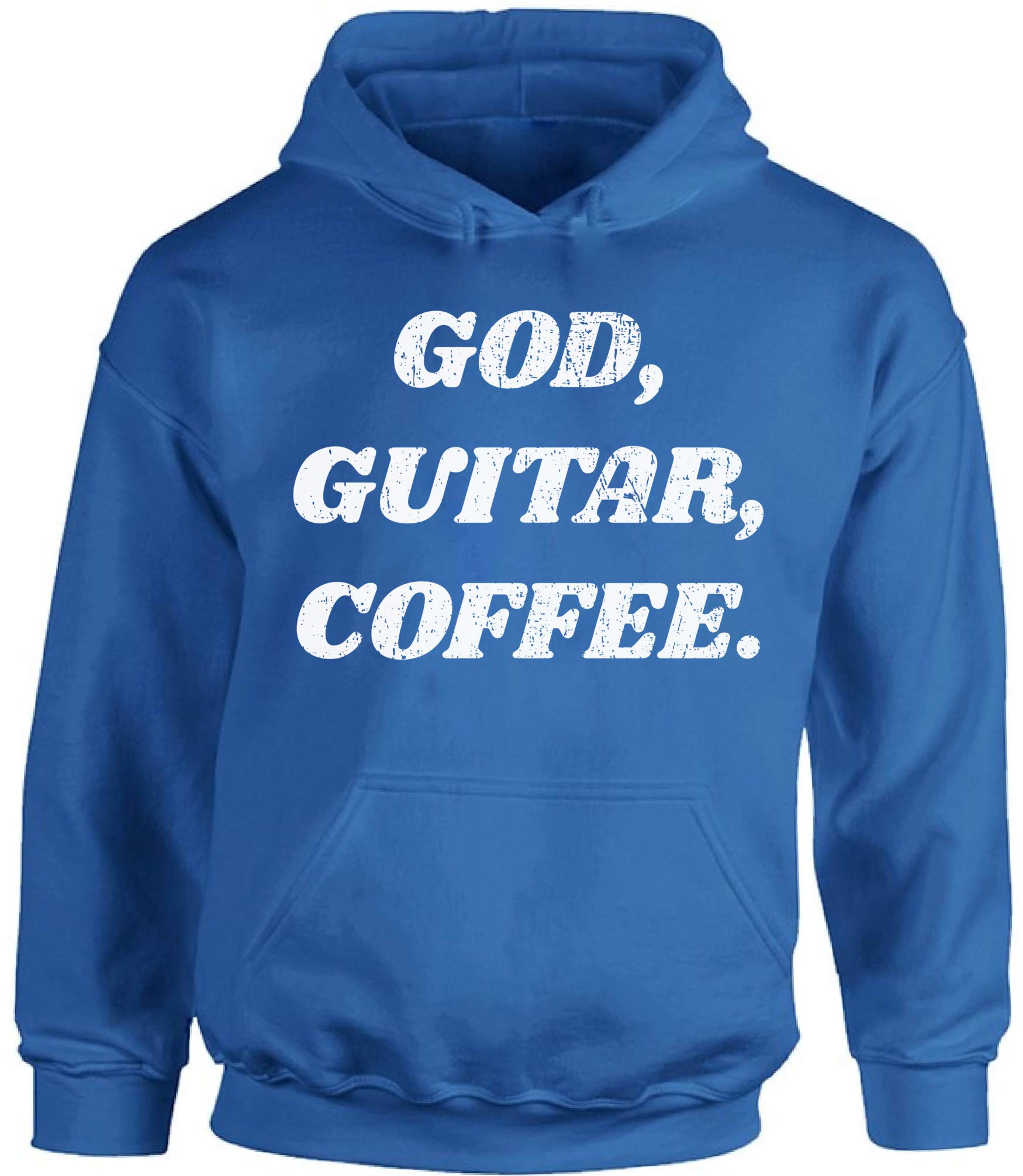 Christian Guitar Coffee Hoodie - Religious Gift for Musicians & Coffee Lovers - Soft Pullover Sweater for Worship, Concerts & Casual Wear