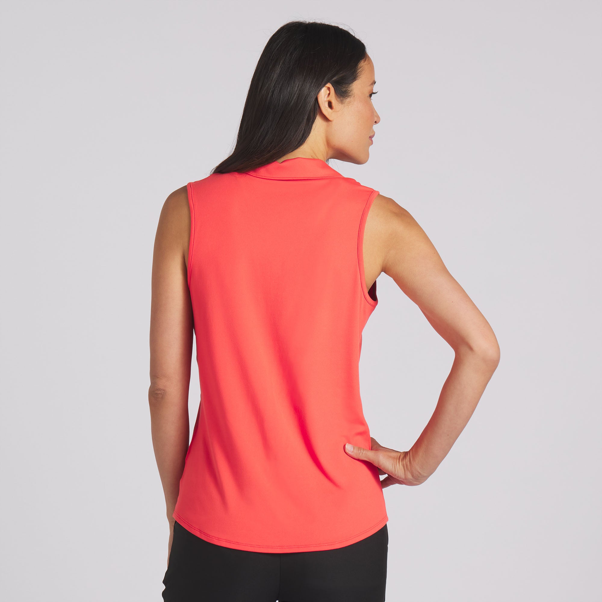 Women's CLOUDSPUN Piped Sleeveless Golf Polo Shirt - Breathable Moisture-Wicking Performance Top for Golf, Tennis & Outdoor Activities