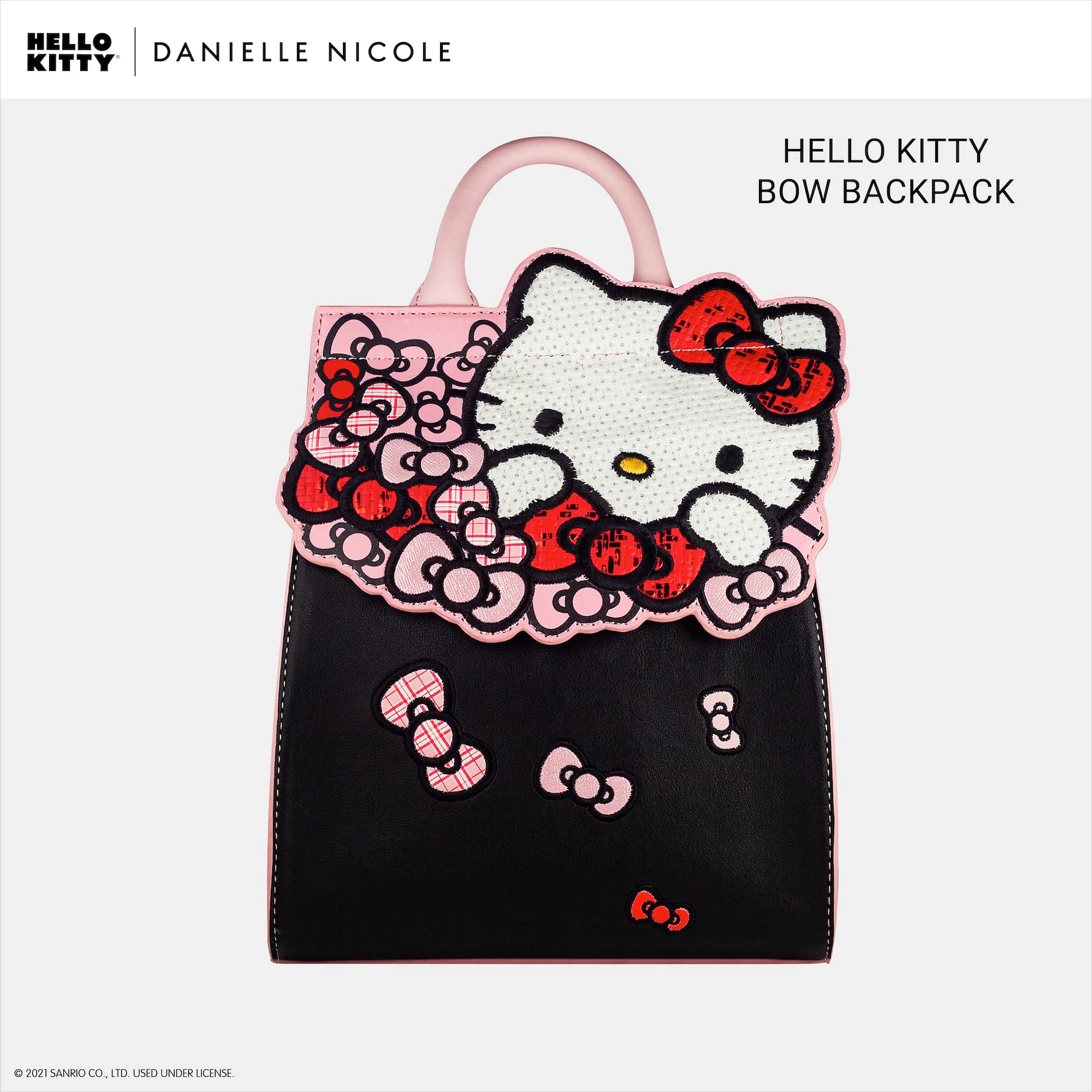 Hello Kitty Mini Backpack with Bow Design - Black Cute Purse for Girls, Women | School, Travel, Shopping, Daily Use