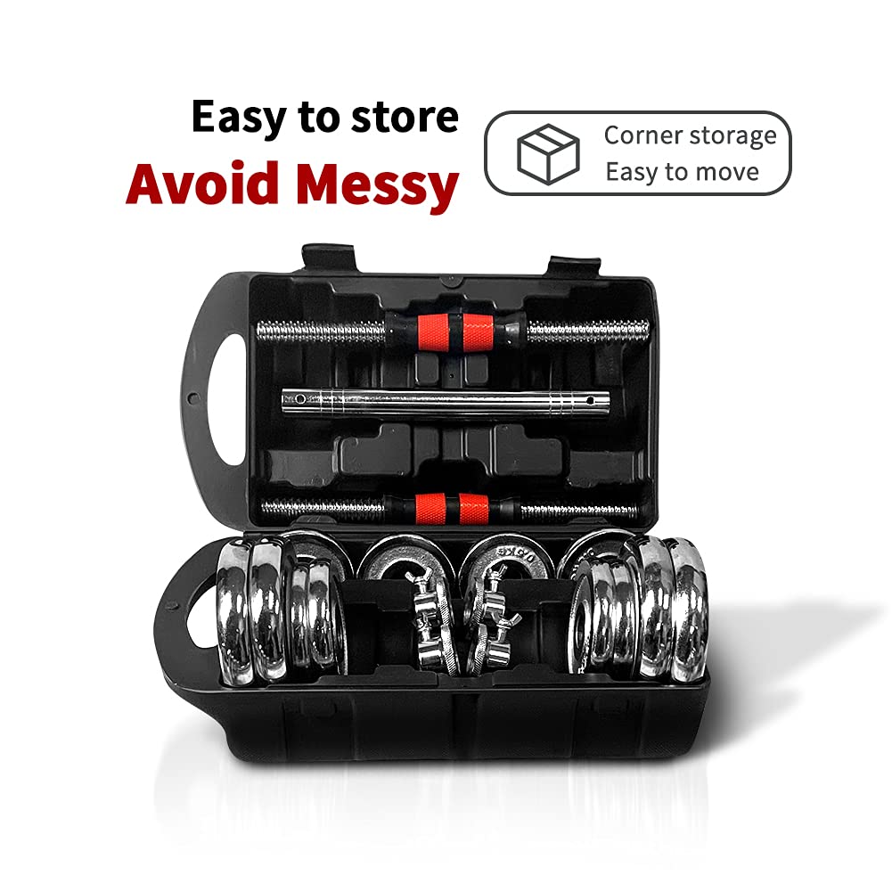 Adjustable Dumbbell Set 44LB 66LB 110LB - Home Gym Weight Lifting Equipment for Strength Training, Bodybuilding & Fitness - Perfect for Home Workouts, CrossFit & Personal Training - Includes Carry Case
