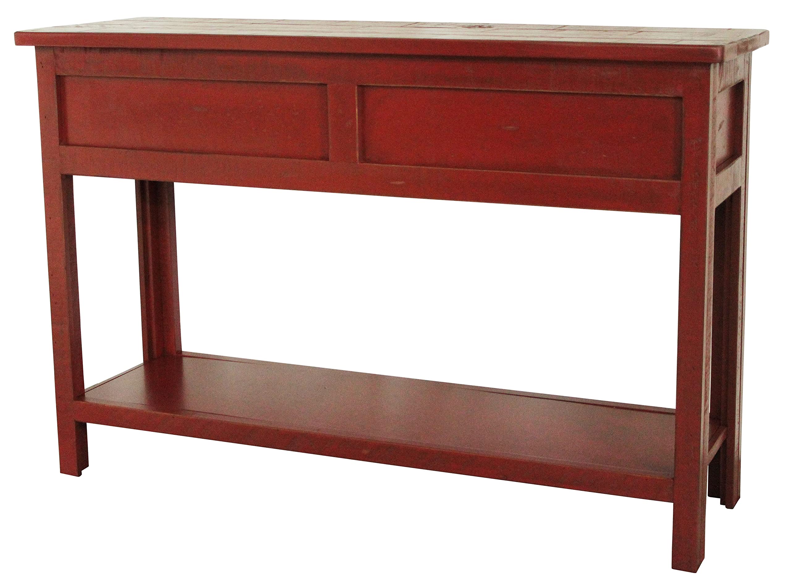Rustic Red Sofa Table - Handcrafted Farmhouse Console Table for Living Room, Entryway & Hallway Decor | Perfect for Small Spaces, Behind Couch & Narrow Areas