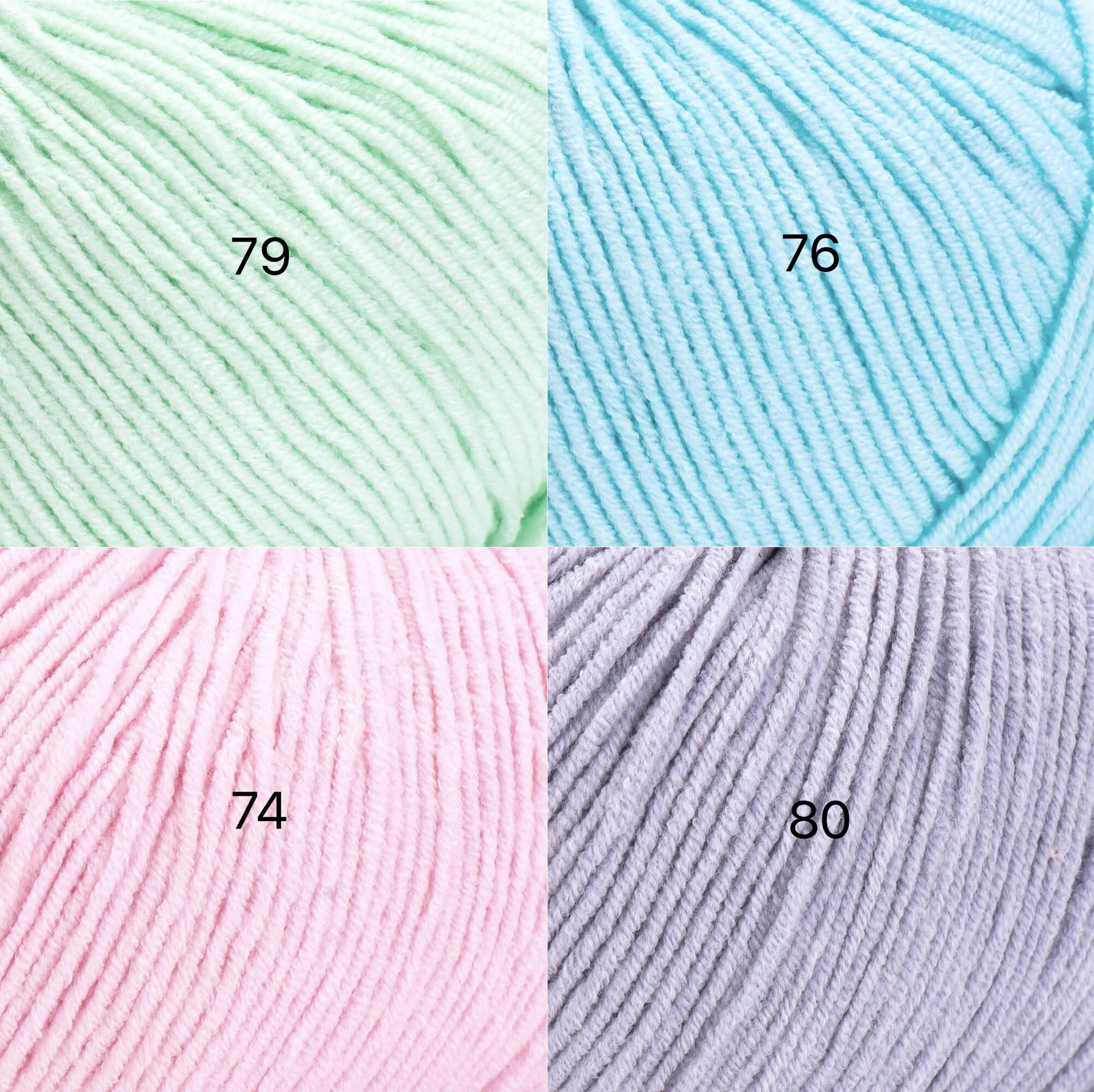 4 Skein YarnArt Jeans Yarn - Cotton Amigurumi Yarn Set for Knitting & Crochet | 2-Fine Multicolor Cotton Acrylic Thread | Soft Craft Yarn for DIY Projects, Baby Blankets & Scarves (Pastel-2)