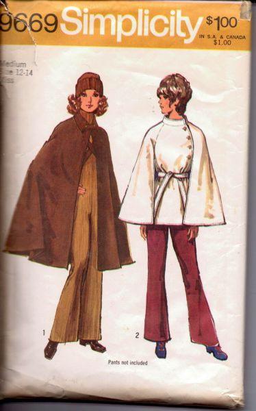Simplicity 9669 Ladies Poncho Cape Sewing Pattern - Vintage 1970s Style MOD Fashion DIY Costume for Women | Perfect for Halloween, Cosplay & Retro Outfits