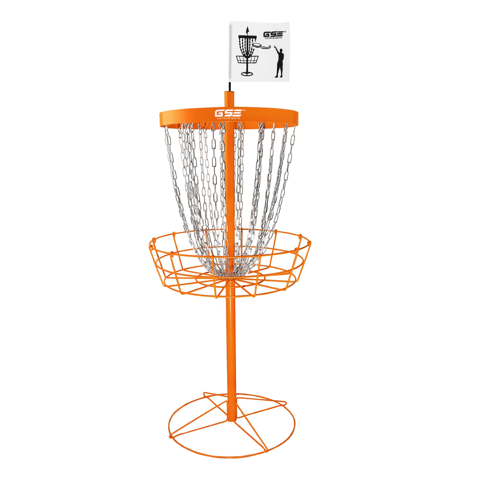 GSE PRO Portable Disc Golf Target Basket - 12 or 24 Chain Metal Practice Basket for Outdoor Disc Golf Training | Perfect for Backyard, Park & Tournament Practice