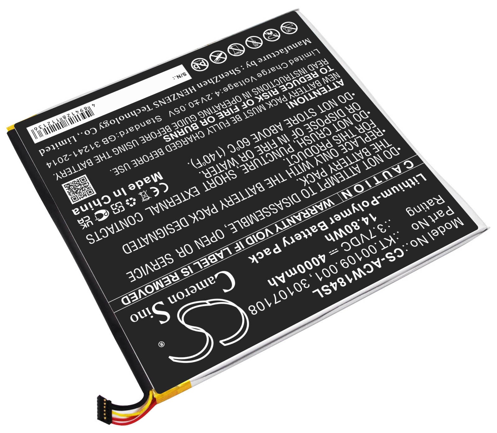 Original Acer Iconia A1-840 Tablet Replacement Battery - Compatible with A1-840 131U, 16PT, FHD 10G2, 10L2, 197CA1401 Models - Long-Lasting Power for Work, Travel & Entertainment
