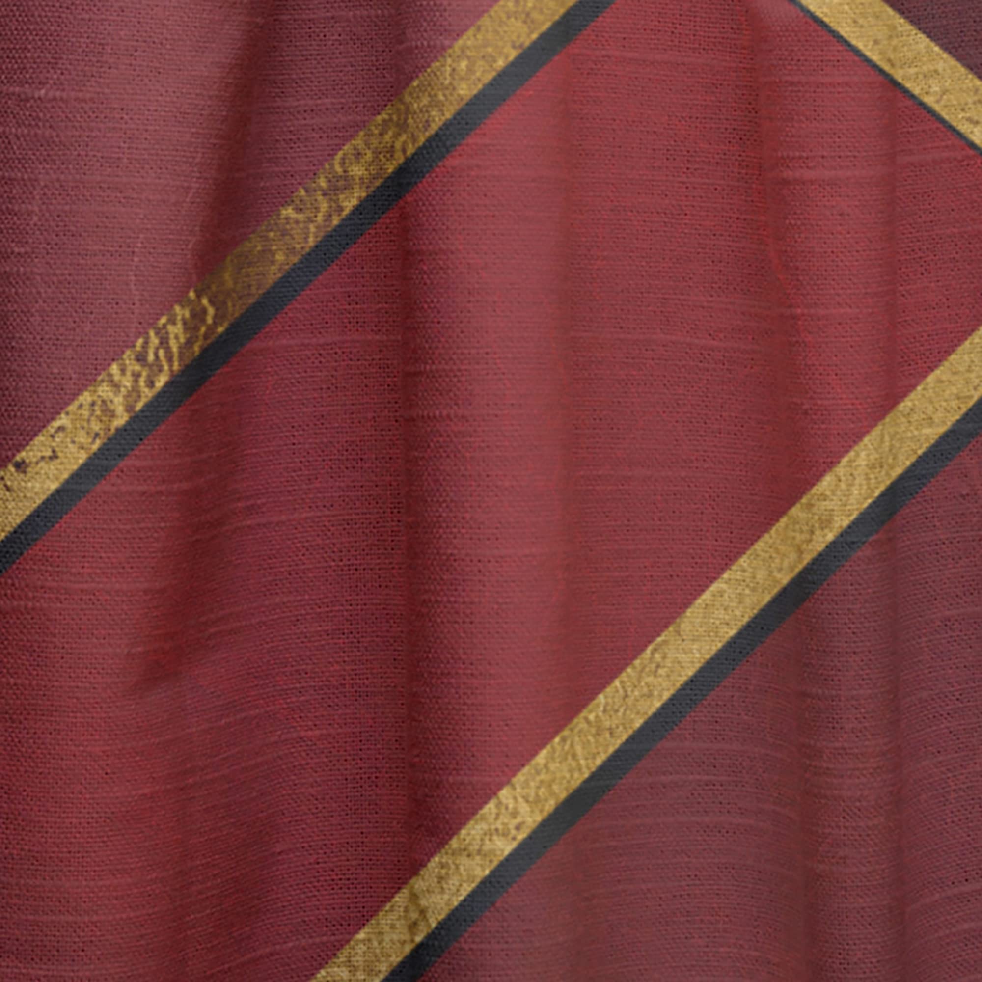 DesignQ Thermal Insulated Curtains - Yellow Triangular Pattern on Red Background - Single Panel 52x120 Inches - Blackout Drapes for Bedroom & Living Room - Perfect for Privacy, Light Control & Energy Efficiency