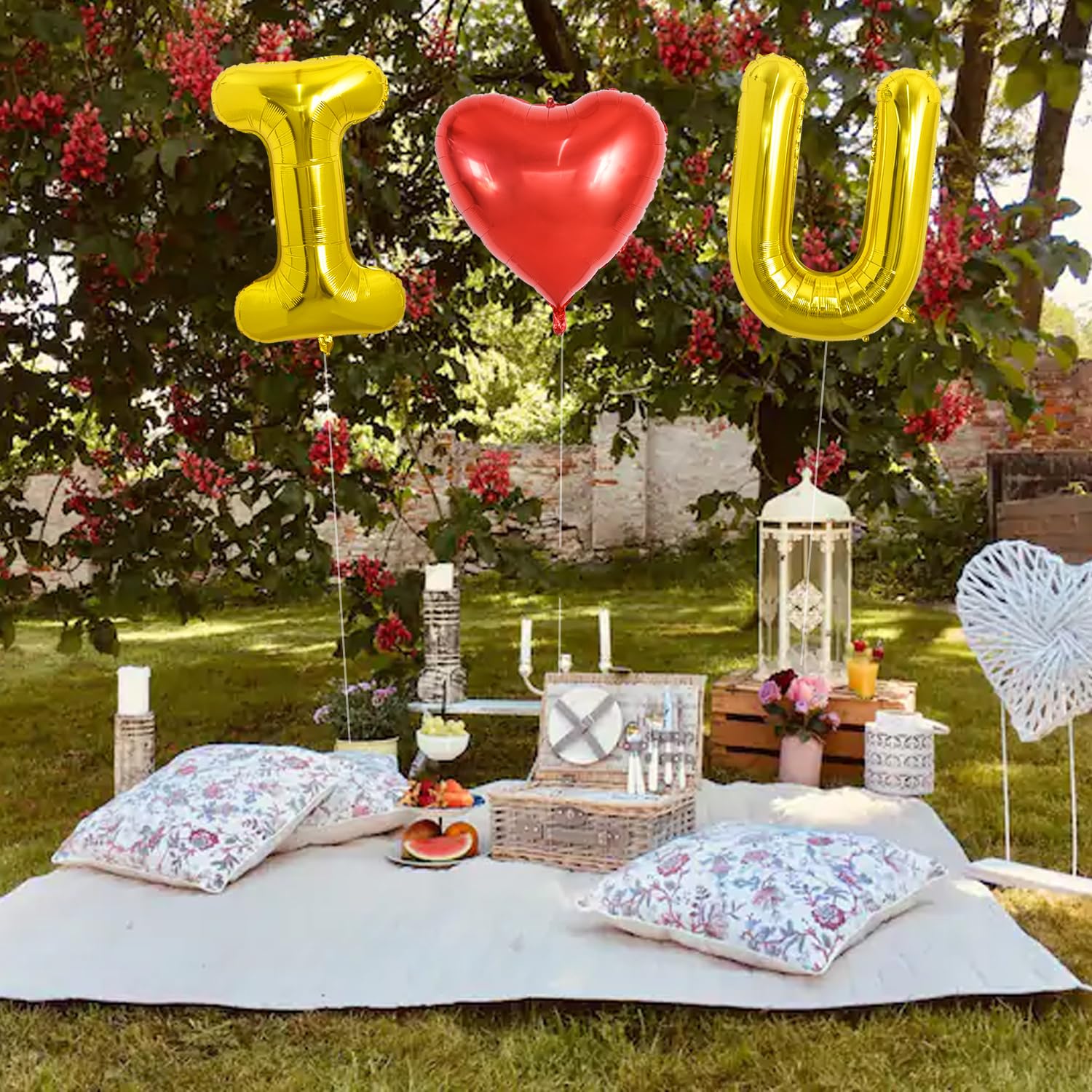 TONIFUL 40 Inch I Love You Foil Balloons - Giant Heart Shaped Letter Balloons (Gold, 3Pcs) for Valentine's Day, Wedding, Bridal Shower, Anniversary & Engagement Party Decorations - Perfect for Romantic Proposals, Photo Backdrops & Surprise Celebrations