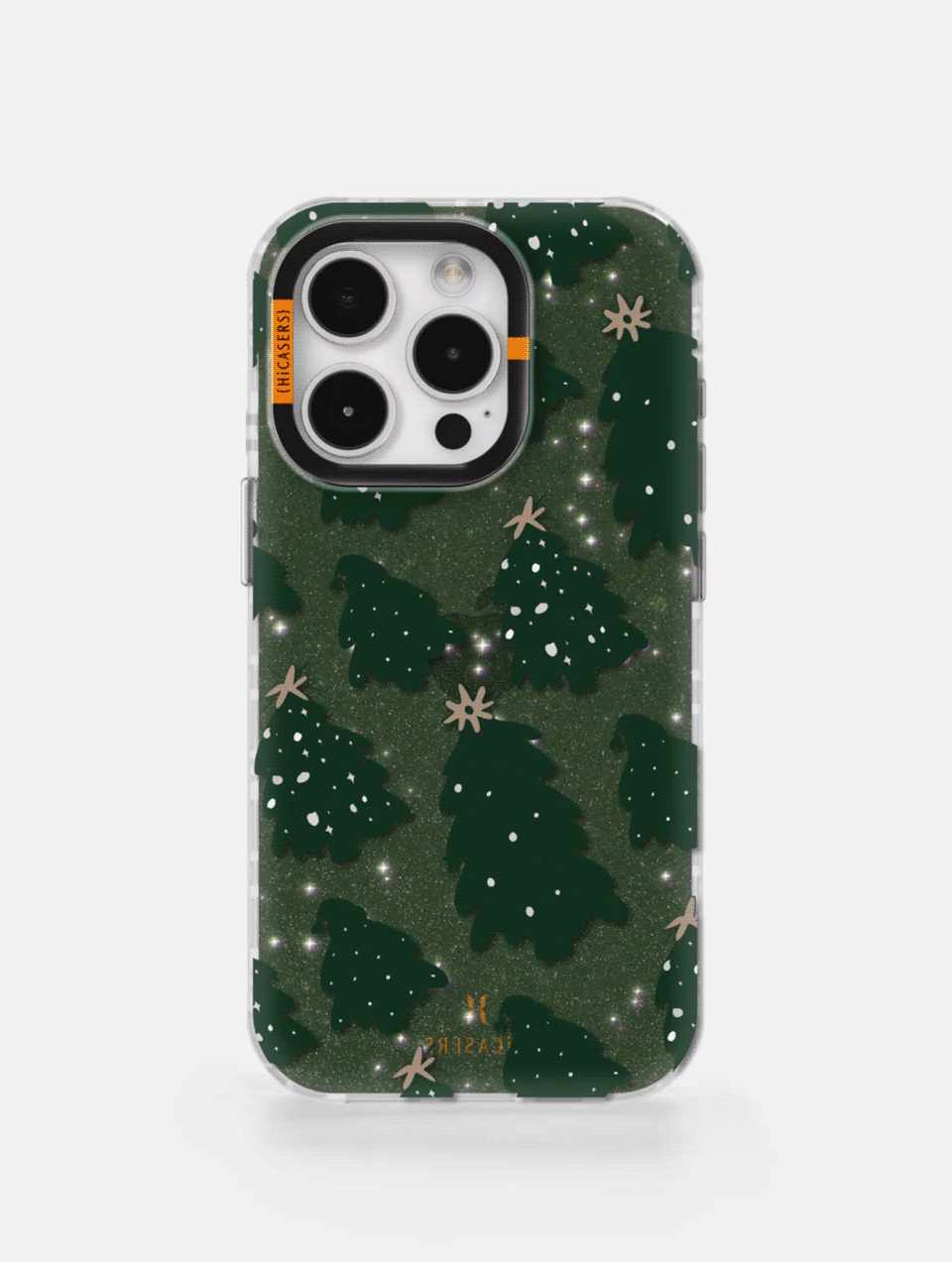 Christmas Tree Pattern Iridescent Phone Case - Deep Green Holiday Design for iPhone & Samsung | Perfect for Festive Gifts & Winter Decorations