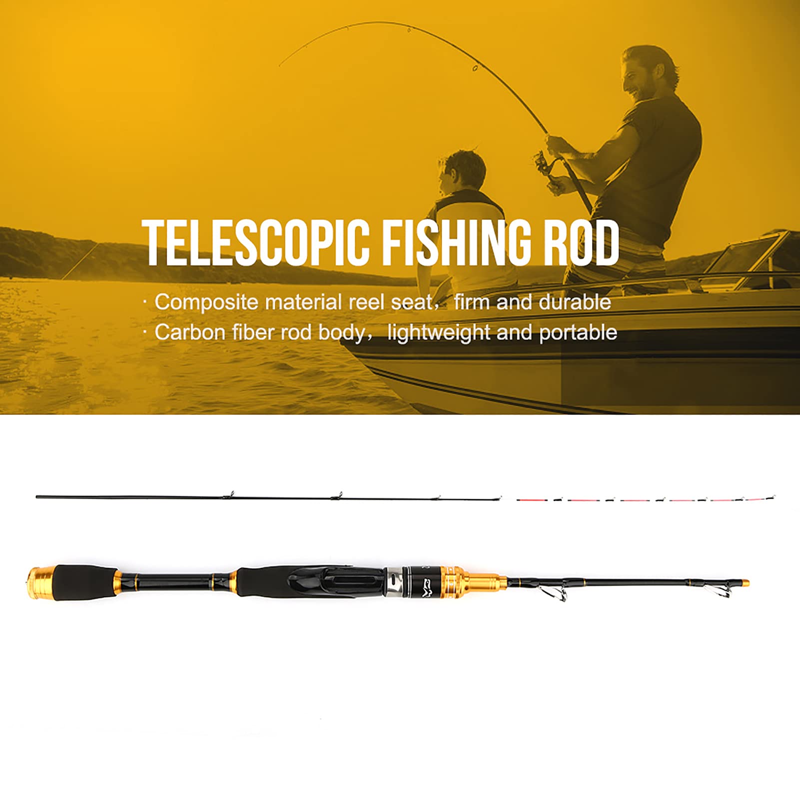 Alomejor Telescopic Fishing Rod - Portable & Lightweight Fishing Pole for Saltwater & Freshwater - Perfect for Travel, Camping & Outdoor Adventures