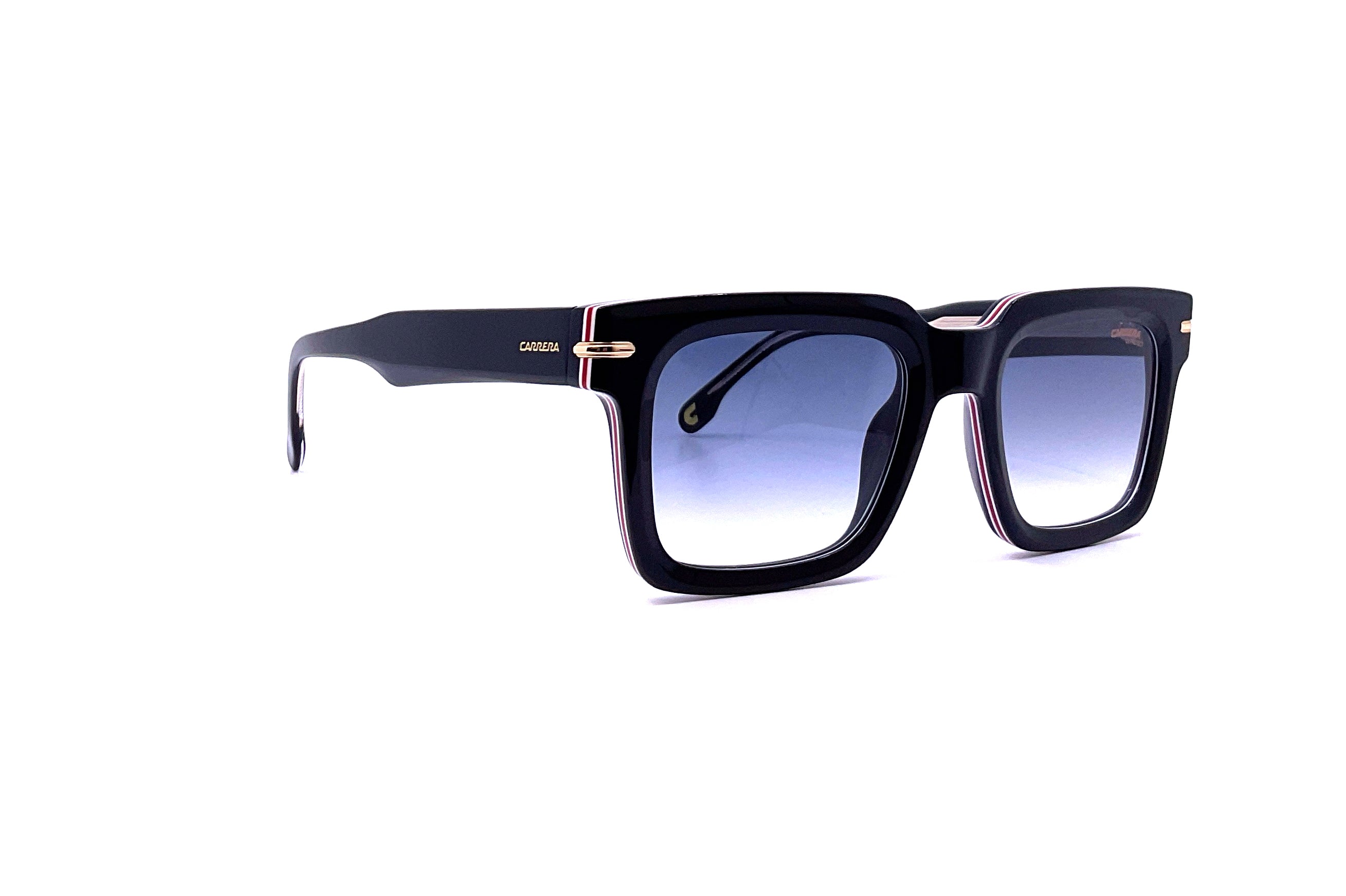 Carrera 316_S Striped Black Sunglasses - Polarized UV Protection for Men & Women - Perfect for Driving, Running, and Outdoor Activities