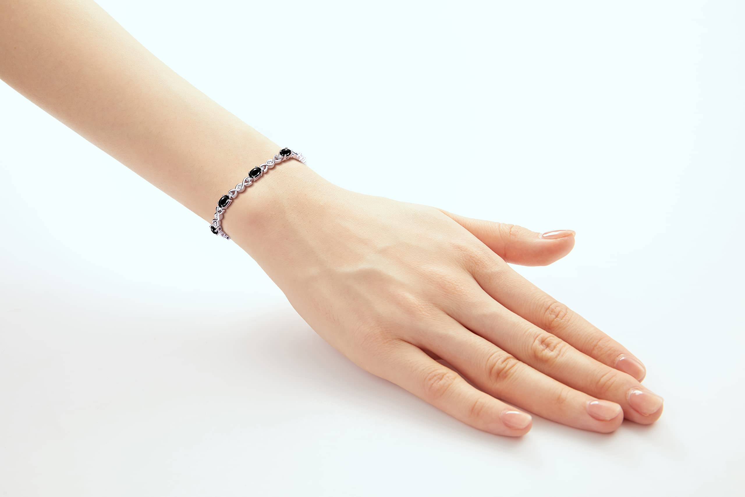 Rylos 925 Sterling Silver XOXO Hugs & Kisses Tennis Bracelet for Women - Adjustable 7