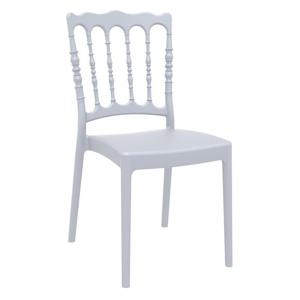 Premium Napoleon Patio Dining Chairs (Set of 2) - Weather-Resistant Silver Aluminum Outdoor Chairs for Garden, Poolside & Backyard Relaxation
