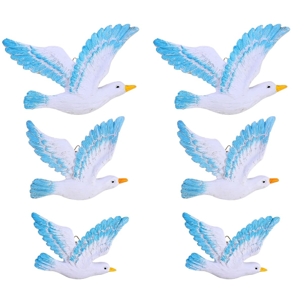 Yardwe 6-Piece 3D Seagull Wall Decor - Nautical Themed Hanging Bird Art for Coastal Home & Beach House Decor | Perfect for Living Room, Bedroom, Bathroom, and Office Wall Art
