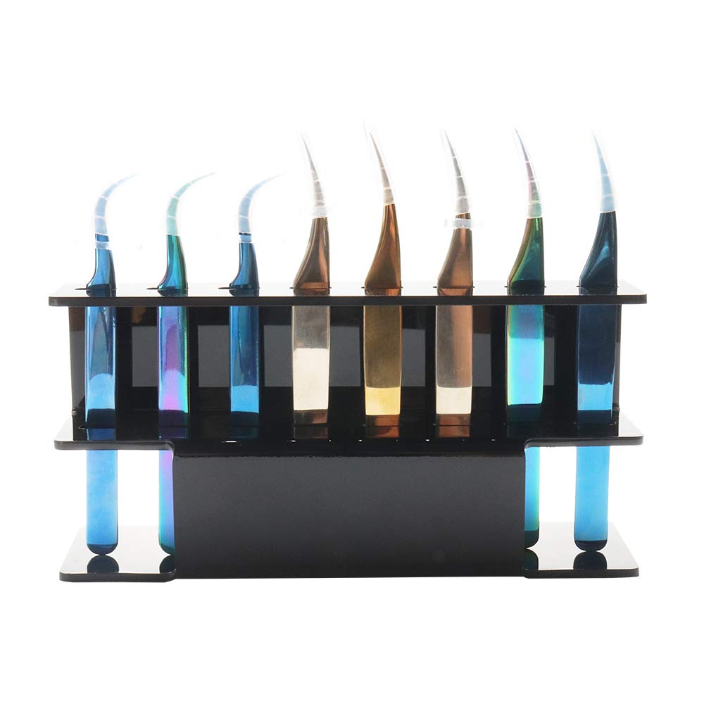Professional 8-Hole Eyelash Extension Tweezers Holder - Black Display Stand for Lash Artists | Salon Organization & Storage Solution | Perfect for Eyelash Extension Tools, Beauty Supplies & Salon Decor