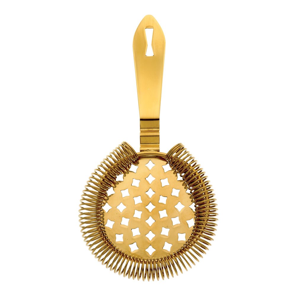 Barfly Classic Hawthorne Spring Bar Strainer - Gold Plated Cocktail Strainer for Mixing, Bartending & Home Bar Use