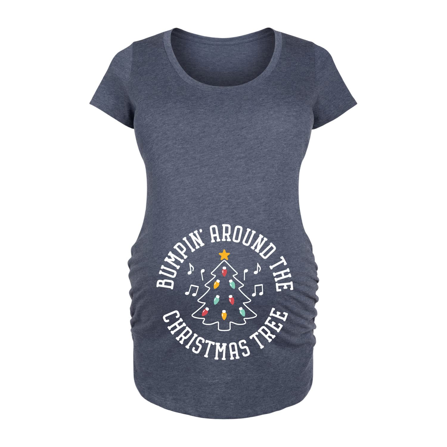 Bloom Maternity Christmas Trendy Maternity Scoop Neck T-Shirt for Pregnancy - Comfortable Stretch Cotton Top for Holiday Photos & Family Gatherings