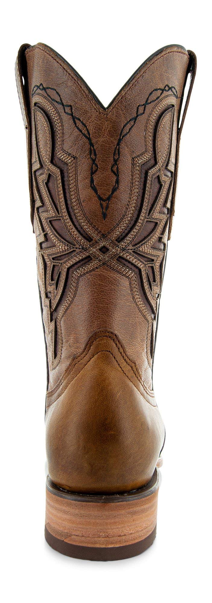 Authentic Men's Cowboy Boots - Genuine Leather Western Boots with Broad Square Toe | Durable & Comfortable for Rodeo, Country Dancing & Casual Wear (Model H50028)